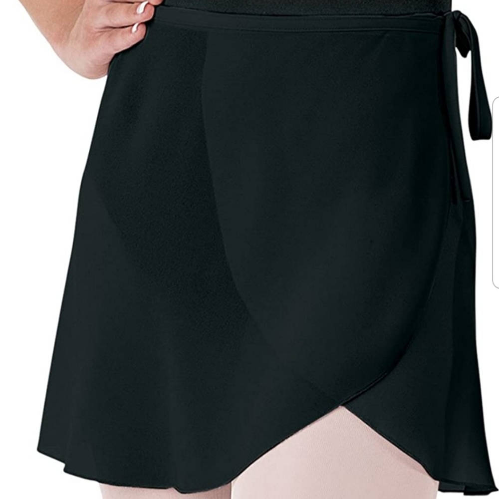 Balera Georgette Black Wrap Dance Skirt Tie Waist